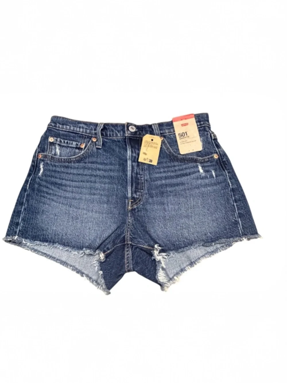 Levi’s 501 High Rise Distressed Denim Shorts Size 29 NWT